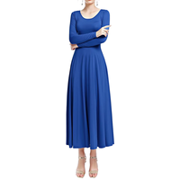 Robe de danse de louange pour femmes, 100% polyester, coupe ample, longue, à manches longues