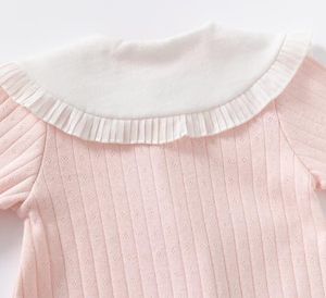 Combinaison à manches longues pour bébé fille, en coton doux côtelé avec boutons, <span class=keywords><strong>tenue</strong></span> de printemps pour nouveau-né, fabriquée en Chine - Product Image 6