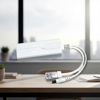 Divisor PoE 10/100M DC 5.5*2.1mm, Alimentación por Ethernet, Adaptador de 48V a 12V 2.5A 30W con QoS y Apilable para Cámaras IP en Stock