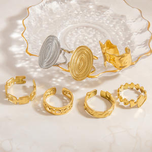 Fashion <b>Rings</b> Stainless Steel Gold Silver Heart Oval Geometric Minimalist Women's Jewelry Gift JZ21125 - Product Image 2