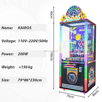 Machine d'arcade à pince pour un joueur, design Lucky Time, barres de pincement multi-niveaux, éclairage LED néon pour FEC