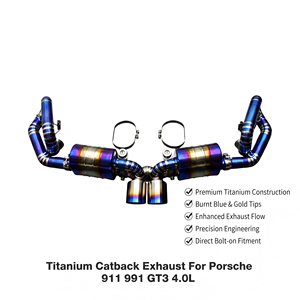 Sistema de escape de tubo recto de titanio quemado Vortex Precision para Porsche 911 991 GT3 4.0L, pieza de ajuste directo - Product Image 1