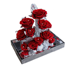 El mejor Popular 12 Rosas glaciares preservadas Amor Eternal Forever Preserved Roses Head en caja de acrílico Regalo de Navidad para niñas - Product Image 1