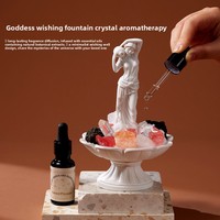 Diffuseur d'arômes en pierre de cristal Creative Goddess Fountain, diffuseur de parfum sans flamme, coffret cadeau d'huiles essentielles, ornement énergétique