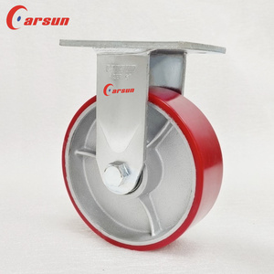 भारी शुल्क 6 "औद्योगिक कास्ट आयरन गैल्वेनाइज्ड बॉल, जिसमें पु ट्रोली कैस्टर व्हील्स होते हैं ब्रेक के साथ - Product Image 5