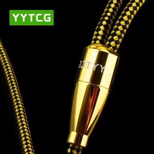 T3 YYTCG Hifi da 3.5mm a 2rca cavo di fascia alta placcato argento per PC Mobilephone amplificatore interconnessione <span class=keywords><strong>3.5</strong></span> <span class=keywords><strong>Jack</strong></span> al cavo ca - Product Image 3