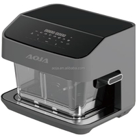 Nouveau design Four de cuisine multifonctionnel 4L+4L avec affichage numérique LED, friteuse à air sans huile pour cuisson rapide, four à double friteuse en verre