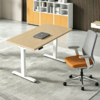 Bureau assis-debout électrique à moteur unique pour télétravail, réglable en hauteur, ergonomique, avec fonction anti-collision
