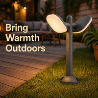 Lampe de jardin LED moderne à double tête, étanche IP65, en aluminium, décorative, pour l'extérieur, pelouse, patio, éclairage paysager