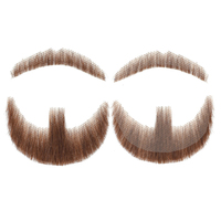Cheveux humains, dentelle attachée à la main, faux barbes invisibles, faux visage, moustache pour hommes, film réaliste, maquillage d'halloween