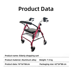 <span class=keywords><strong>Deambulatore</strong></span> Pieghevole <span class=keywords><strong>con</strong></span> Sedile, Telaio in Alluminio, Altezza Maniglia Regolabile, <span class=keywords><strong>Freno</strong></span> a Cerniera, Pratico Cestino Portaoggetti - Product Image 6