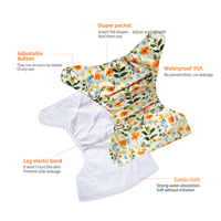 Happy Flûte Taille Unique Réglable Bébé Nappy Couches Lavables Couches Lavables de Poche pour Bébé 3-15 KG