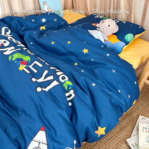 All'ingrosso un Set di 40-Count 100% in cotone spaziale uomo in stile cartone animato traspirante e adatto alla pelle Set di biancheria da letto da scuola per ragazzi - Product Image 4