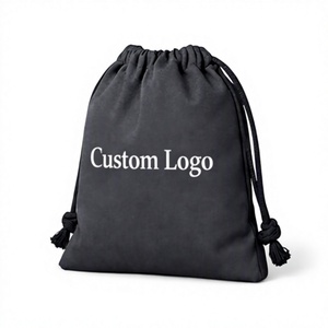 Customized logo Natural <b>Canvas</b> Cotton <b>Drawstring</b> <b>Bag</b> Pouch Small Muslin Black Cloth Double String Dust <b>Bag</b> for Jewely - Product Image 4