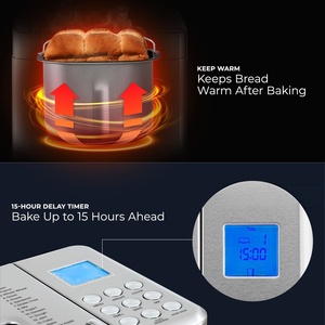 Máquina para Hacer Pan Multifuncional Eléctrica de 2LB, de Acero Inoxidable, Programable, Totalmente Automática, con Conducto de Extracción y Motor de Corriente Continua - Product Image 3