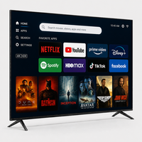 Smart LED TV 4K UHD 32 42 55 65 Inch 60Hz Hitam WiFi Jaringan Televisi untuk Rumah Hotel Ruang Tamu