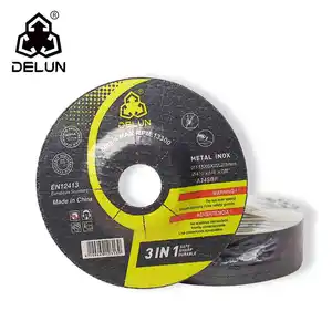 DELUN toptan MPA EN12413 sertifikaları ücretsiz örnek 4 inç esnek taşlama diski özel Inox paslanmaz çelik taş