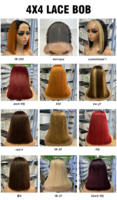 Fournisseur en gros de cheveux : Perruques Bob Lace Front 4x4 en cheveux humains doublement étirés, lisses, couleur roux bordeaux, cheveux vierges