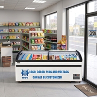 Vitrines réfrigérées transparentes de grande capacité, directement de l'usine, pour le stockage de crèmes glacées dans les magasins de proximité