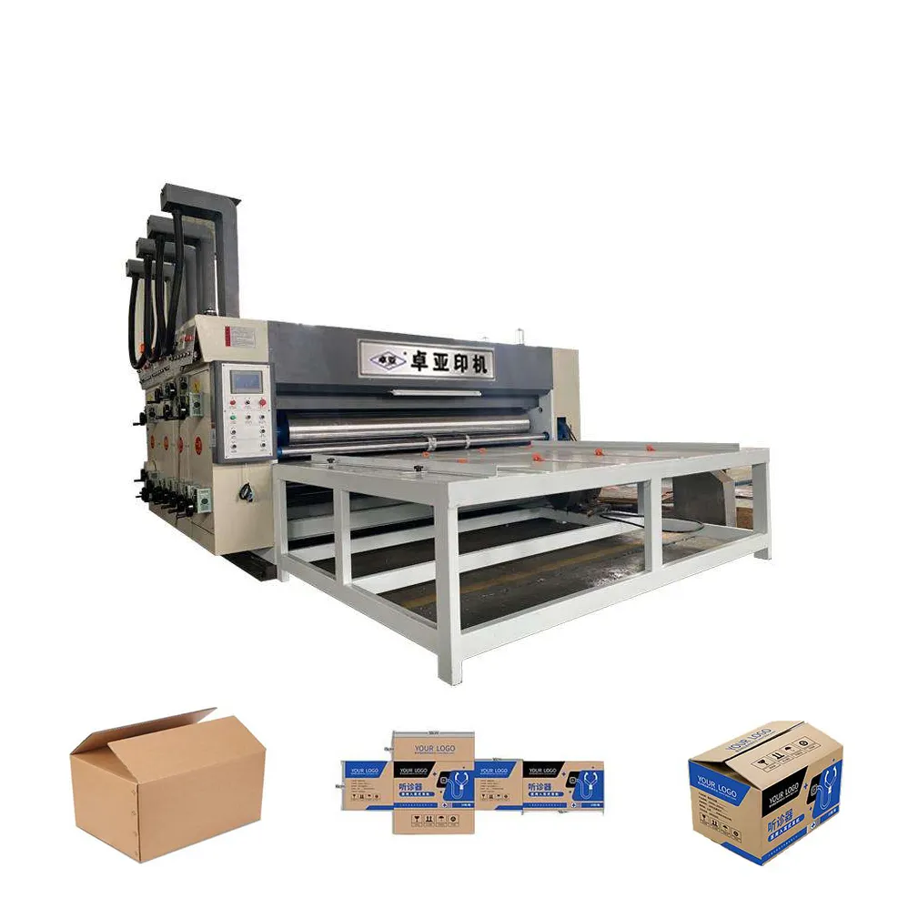 Máquina de impresión de cajas de cartón semiautomática tipo de alimentación de cadena máquina de impresión flexográfica de cartón