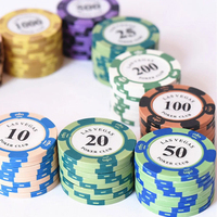 Jetons de poker personnalisables avec logo imprimable, multi-dénominations, 14g, pour les soirées casino et les divertissements