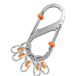 Mousquetons en alliage d'aluminium avec verrous orange, équipement multifonctionnel EDC pour le camping en plein air, utilisation universelle - Product Image 1