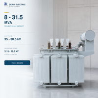 Transformateur de puissance immergé dans l'huile 35 kV de grande puissance, 8 MVA à 31,5 MVA, YNd11 triphasé pour projets de postes de transformation industriels et utilitaires, IEC 60076