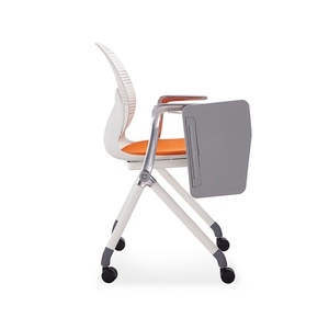 Silla Plegable de Diseño Moderno para Capacitación, Reuniones y Conferencias con Tableta de Escritura y Ruedas - Product Image 3