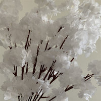L-621 Vente en gros de branches de fleurs de cerisier artificielles faites à la main, 5 branches, fleurs artificielles blanches Sakura pour la décoration de mariage et de Thanksgiving