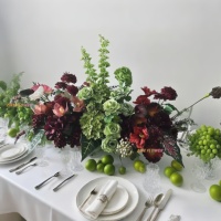 Arche de mariage en fleurs de soie bordeaux, ivoire, blanc, rose et vert hortensia pour remise de diplôme, nouveau design