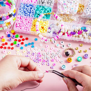 Bview Art 6540 pièces 28 couleurs plat rond 6mm entretoise polymère <span class=keywords><strong>Heishi</strong></span> argile <span class=keywords><strong>perles</strong></span> pour la fabrication de bijoux Kit Bracelets collier - Product Image 5