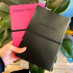 Carnet de voyage personnalisé en cuir PU A5, pages lignées vierges imprimées de haute qualité, personnalisation de la page intérieure avec logo sur mesure - Product Image 1