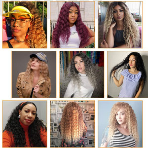 Paquete de 6 Extensiones de Cabello Sintético Rizado, Resistentes al Calor, con Efecto Ombre, <span class=keywords><strong>Largas</strong></span>, para Mujer - Product Image 4