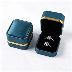 Boîte d'emballage et <span class=keywords><strong>de</strong></span> rangement pour bijoux en cuir jaune <span class=keywords><strong>de</strong></span> Guangzhou, pour bracelets et colliers, avec logo personnalisé, directement <span class=keywords><strong>de</strong></span> l'usine - Product Image 3
