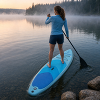 Planche de SUP tout-terrain pour aventures aquatiques en extérieur avec ailerons de sécurité et corde de pied, capacité de charge de 400 kg pour utilisation en mer