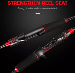 Caña de pescar de fibra de carbono de alta calidad, 2 secciones, señuelo, fundición ultraligera, giratoria, con juego de carretes - Product Image 3