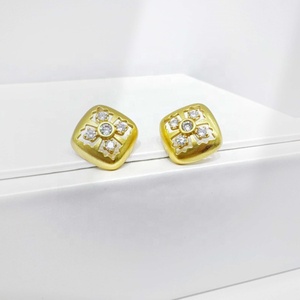 wholesale plata 925 Sterling Silver 18k gold plated drop <b>earring</b> western zirconia ladies designer geometric <b>fine</b> <b>stud</b> <b>earrings</b> - Product Image 2