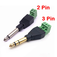 Prise Audio Jack 6.35mm 2PIN 3Pin 1/4 "6.3mm prise mâle Mono stéréo connecteur sans soudure tête Audio à prise terminale