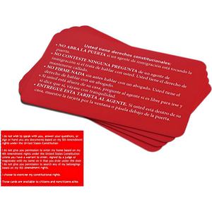 Tarjeta Conozca Sus Derechos-Ciudadanía, Tarjeta Roja Tarjetas de Derechos Constitucionales Tarjeta Roja Para Inmigrantes - Product Image 5
