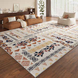 Alfombra de Salón Rectangular con Diseño Floral, Lavable, Decoración para el Hogar - Product Image 1