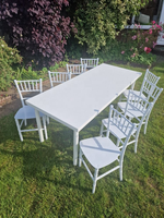 Salle à manger empilable personnalisée en plastique résine rose Hôtel Banquet enfants chaise et Tables événements Chiavari fête meubles pour enfants