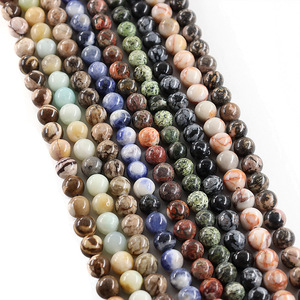 Cuentas minimalistas de piedra natural, cuentas de 8mm con patrón de cebra, color turquesa africana, tamaño personalizable, venta al por mayor - Product Image 3