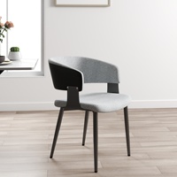 VOXHOME USA - Livraison directe en stock - Chaise de salle à manger avec accoudoirs en bouclette Teddy, style minimaliste nordique, pour la maison