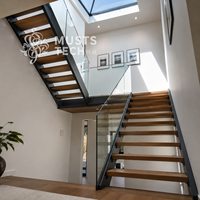 Escalier à double poutre moderne de luxe pour résidence, avec contrôle de détail d'usine de qualité boutique