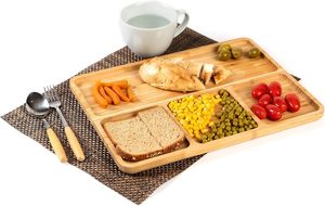 Bốn vuông riêng biệt món khai vị tre thực phẩm Tấm đồ ăn nhẹ trái cây tráng miệng Nut tấm dịch vụ khay - Product Image 2