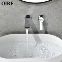 Robinet de lavabo de salle de bain en laiton massif, mitigeur mural encastré moderne et contemporain haut de gamme Oire