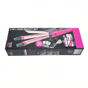 2 In 1 Hair Beauty Set <b>Pink</b> Ceramic Styler Straighten Curl Hair <b>Tool</b> - Product Image 2