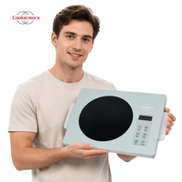 Cuisinière à induction portable à brûleur unique, plaque en cristal et commande tactile, facile à nettoyer