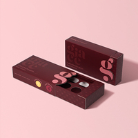 Boîte cadeau de luxe rouge bordeaux à tiroir coulissant avec logo de marque découpé sur mesure, boîte d'emballage en papier à 8 emplacements pour chocolats