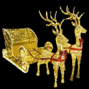Grand cerf renne géant LED imperméable pour extérieur avec traîneau pour décoration de Noël - Product Image 4